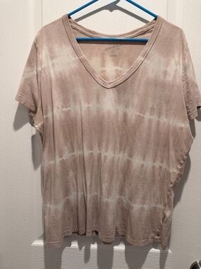Universal Thread Tie Dye V-Neck Tee XXL Neutral Beige Brown Casual Top